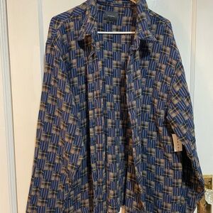 PacSun Blue and Yellow Checkered Men's Shirt, Size Large